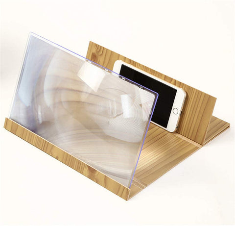 Image of MoviPhone® Amplificador De Pantalla De 14 Pulgadas Con Calidad 3D y Soporte Elegante De Madera