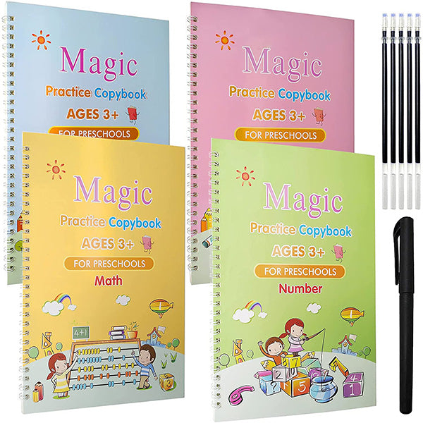 MagiBook™ Set 4 Libros De Escritura Mágicos Reutilizables En Inglés